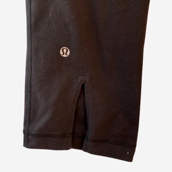Lululemon Gather and Crow Leggings Black Slit Hem size 4 - Picture 7 of 8